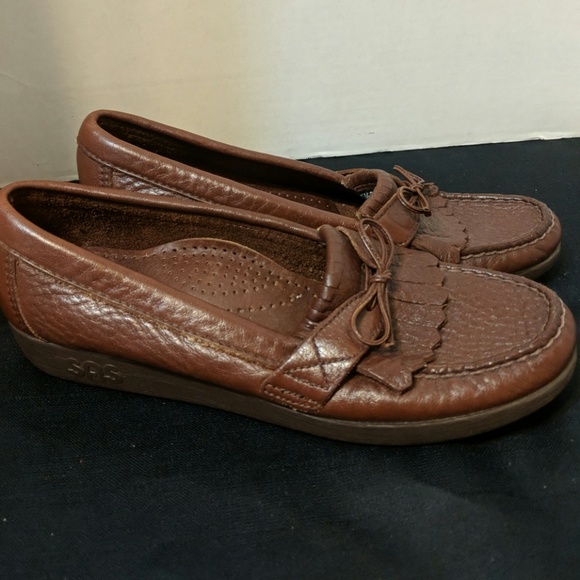 SAS brown leather loafers size 6.5 - Picture 2 of 6